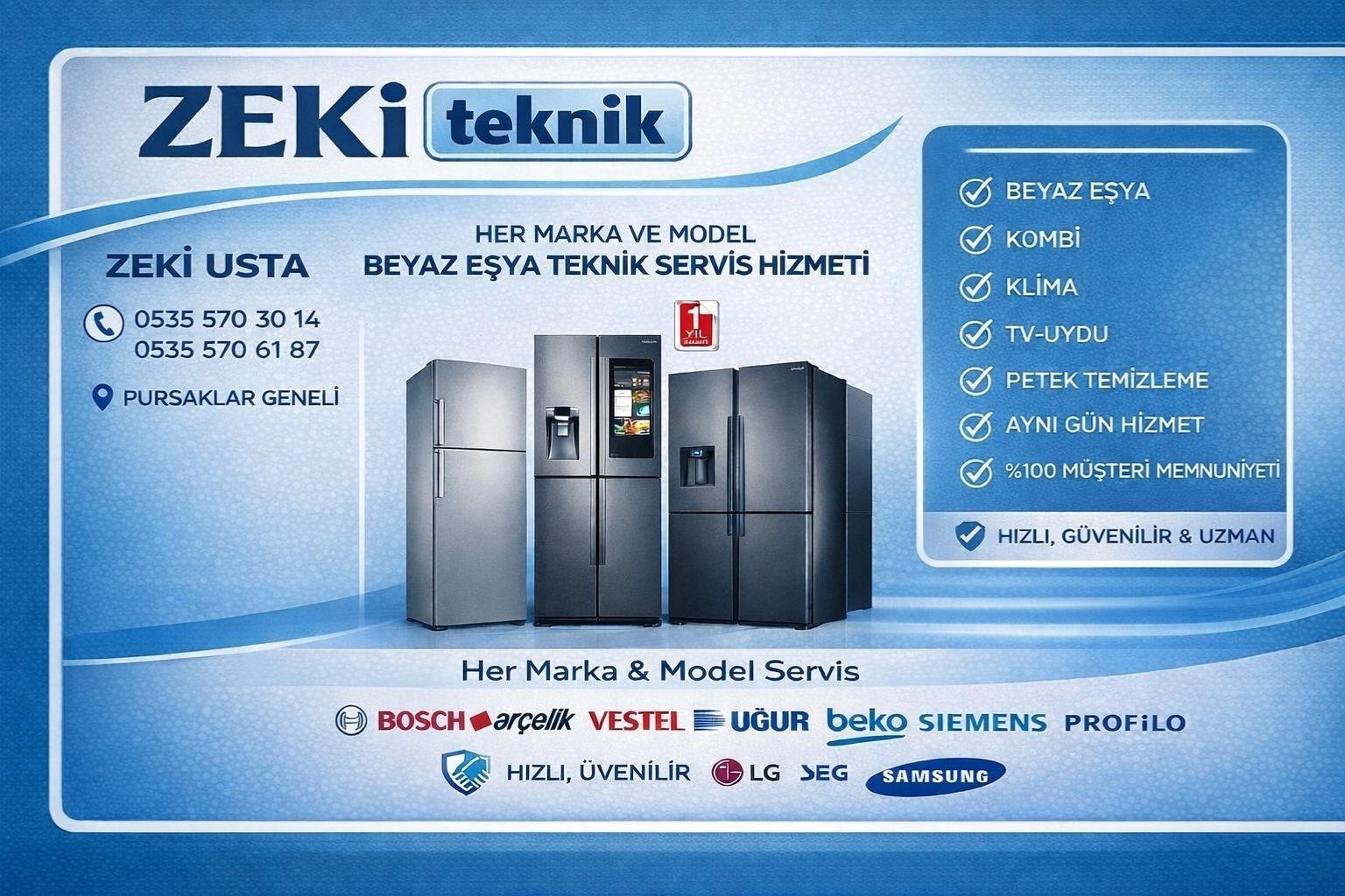 pursaklar beyaz eşya servisi